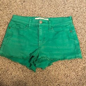 Abercrombie & Fitch Green Denim Shorts